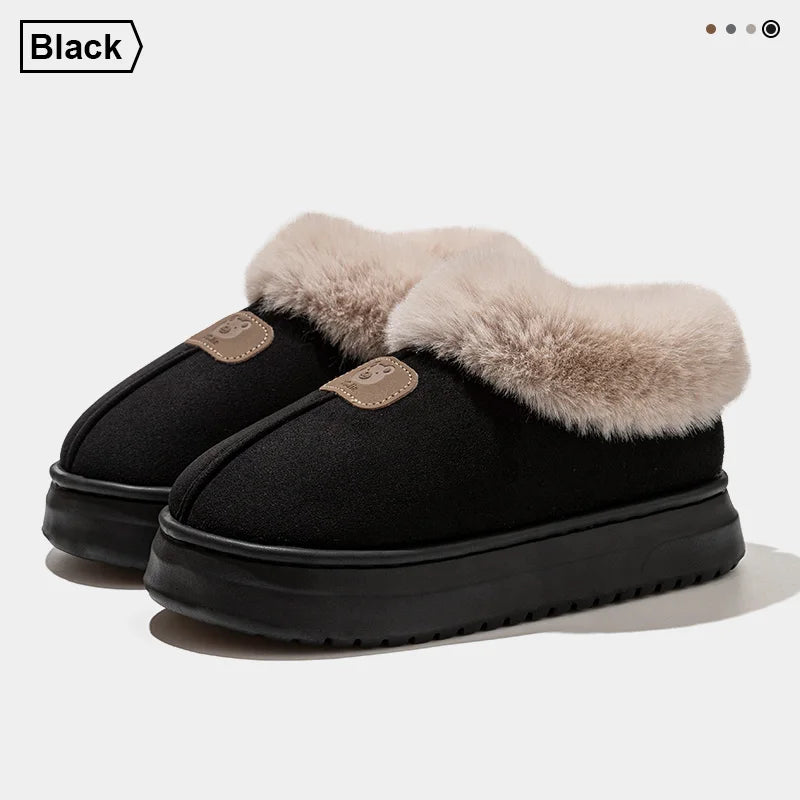 Gevoerde Winterpantoffels Hoog Model Unisex EVA Zool Fleece Binnenpantoffels Huisschoenen Binnen Buiten | Sulvida