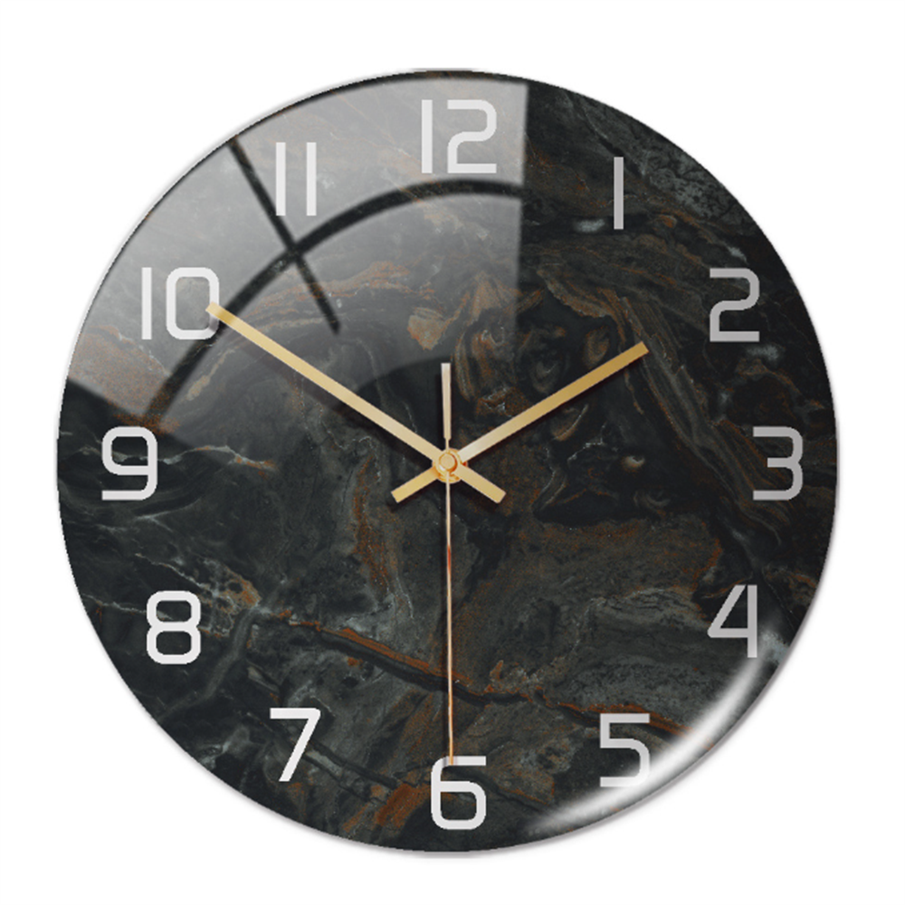 Ronde Wandklok Luxe Gouden Accent Moderne Tijdweergave Stille Uurwerk Klokken Wanddecoratie Interieur Kleur Grijs | Sulvida