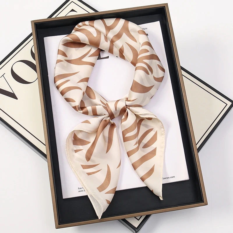 Vierkante Zijden Sjaal Dames Halsdoek Haarband Satijn Hoofdband Multifunctioneel Accessoire 70x70cm Elegante Sjaal | Sulvida