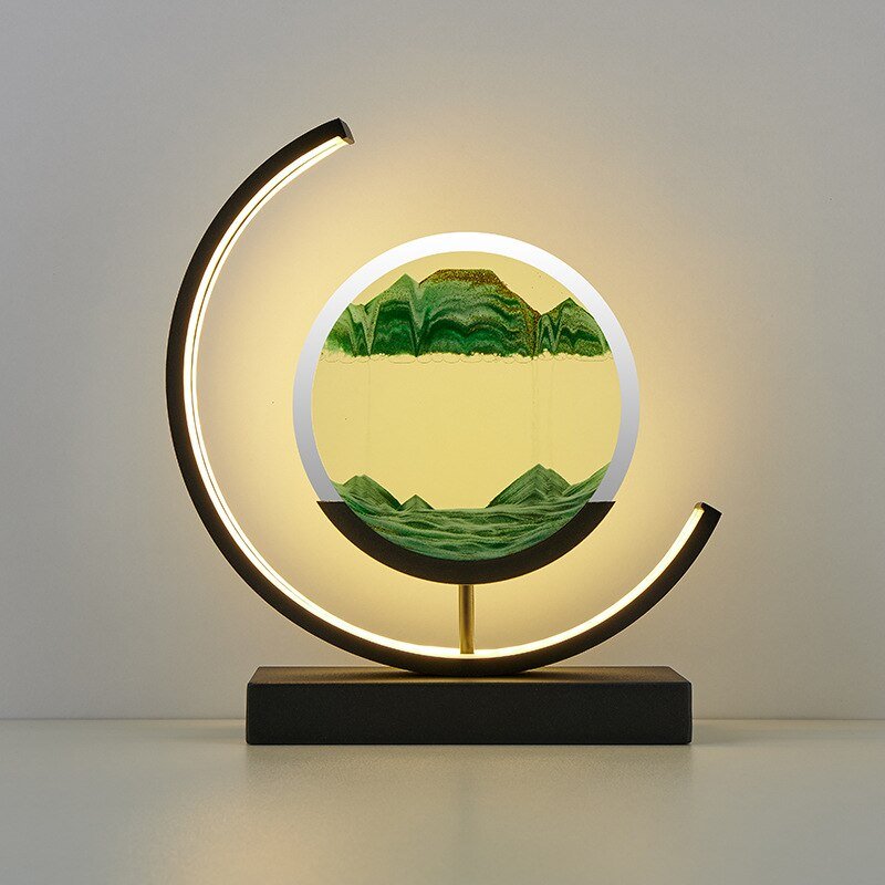 Decoratieve Tafellamp met Bewegend Zand Kleureffect LED Verlichting Sfeerverlichting Woonkamer Slaapkamer | Sulvida