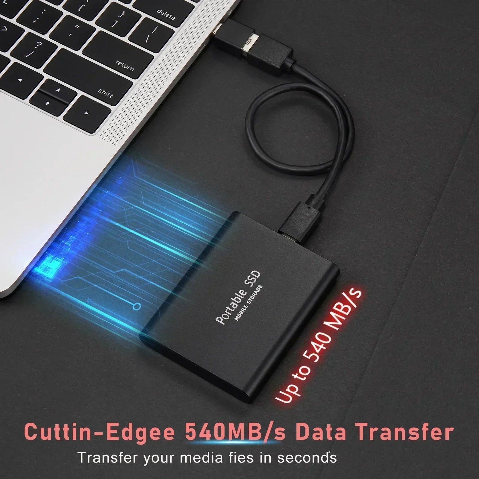 Externe SSD 128GB USB 3.1 Type-C Hoge Snelheid Compacte Opslag Aluminium Behuizing | Sulvida