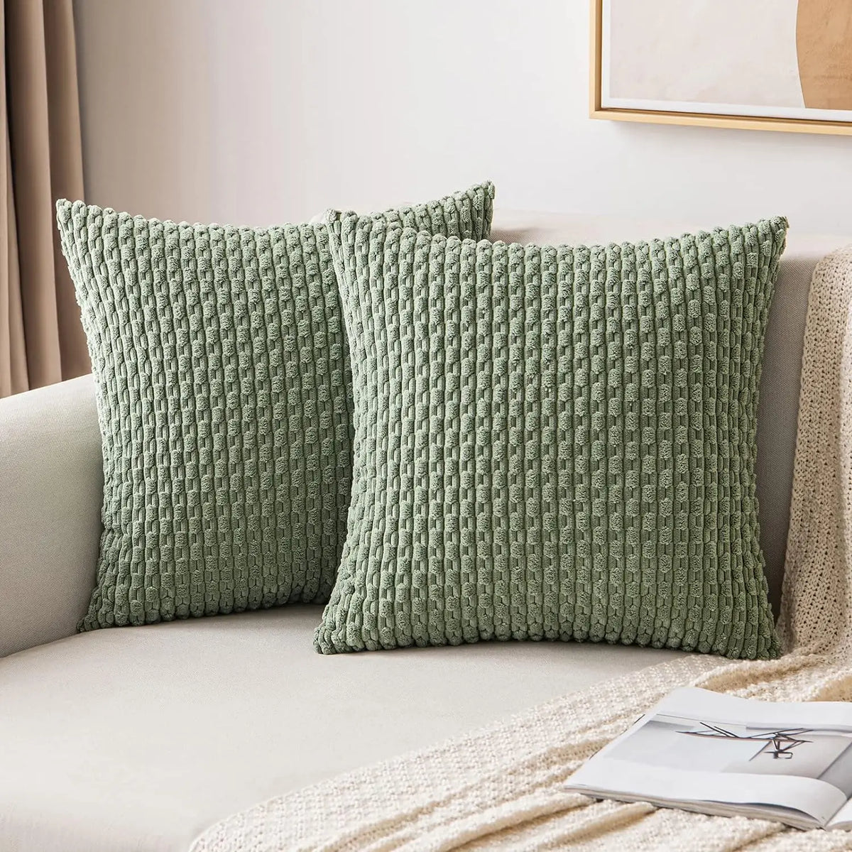 Ribfluwelen Kussenhoes Decoratief Zacht Corduroy Textuur Warmte Interieurstijl Boho Accent Woonkamer Slaapkamer | Sulvida