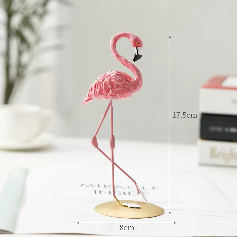 Flamingofiguur Hars Modern Interieuraccent Elegante Decoratie Woonkamer Kantoor Trendy Beeldje Kunstobject | Sulvida