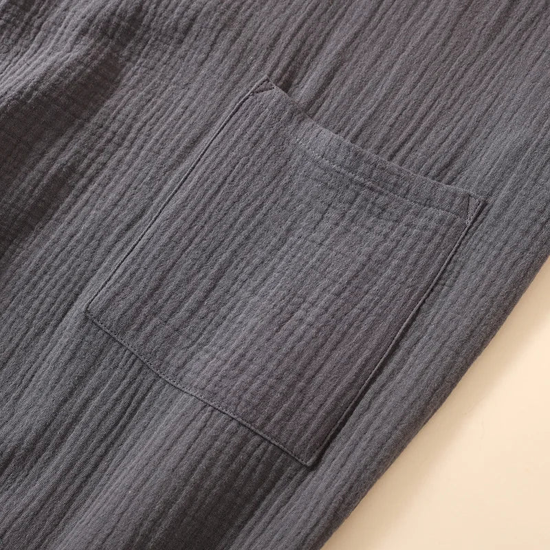 Katoenen Kimono Badjas Licht Luchtig Ochtendjas Unisex Dames Heren Huiskleding Wellness Spa Sauna Thuis | Sulvida