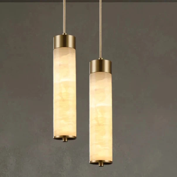Natuurstenen Hanglamp Marmer met Koper Snoer Pendelverlichting voor Eettafel Slaapkamer Keukeneiland Woonkamer | Sulvida
