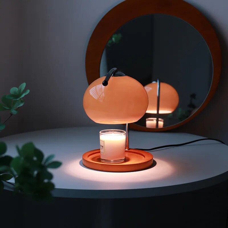 Glazen Kaarsenwarmer Lamp Dimbaar Retro Design Tafellamp Geurkaars Verwarmer Sfeerlicht Woonkamer Decoratie | Sulvida