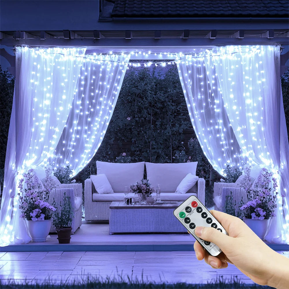 LED Gordijnverlichting USB 8 Modi Warm Wit Multikleur voor Feesten Slaapkamer Decoratie Lichtgordijn | Sulvida