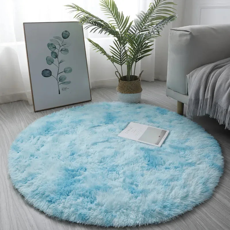 Rond Hoogpolig Vloerkleed Pluche 4,5cm Poolhoogte Woonkamer Slaapkamer Kinderkamer Decoratief Tapijt | Sulvida