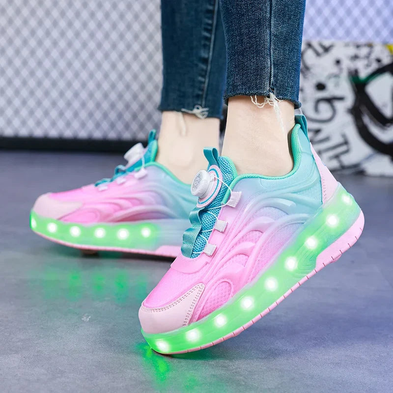 Verlichte Rolschaatsen voor Kinderen met USB Oplaadbare LED Wielen Sportschoenen Jongens Meisjes Outdoor | Sulvida