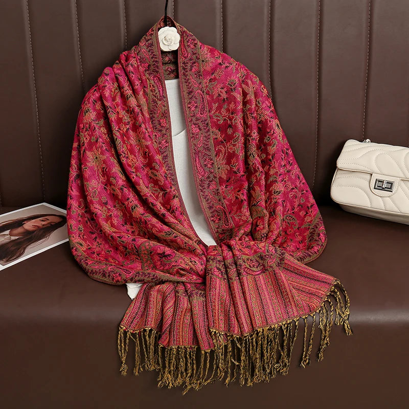 Kasjmier-gevoel Dames Sjaal 70×190 cm Polyester Warme Herfst Winter Omslagdoek Fashion Stola Accessoire | Sulvida