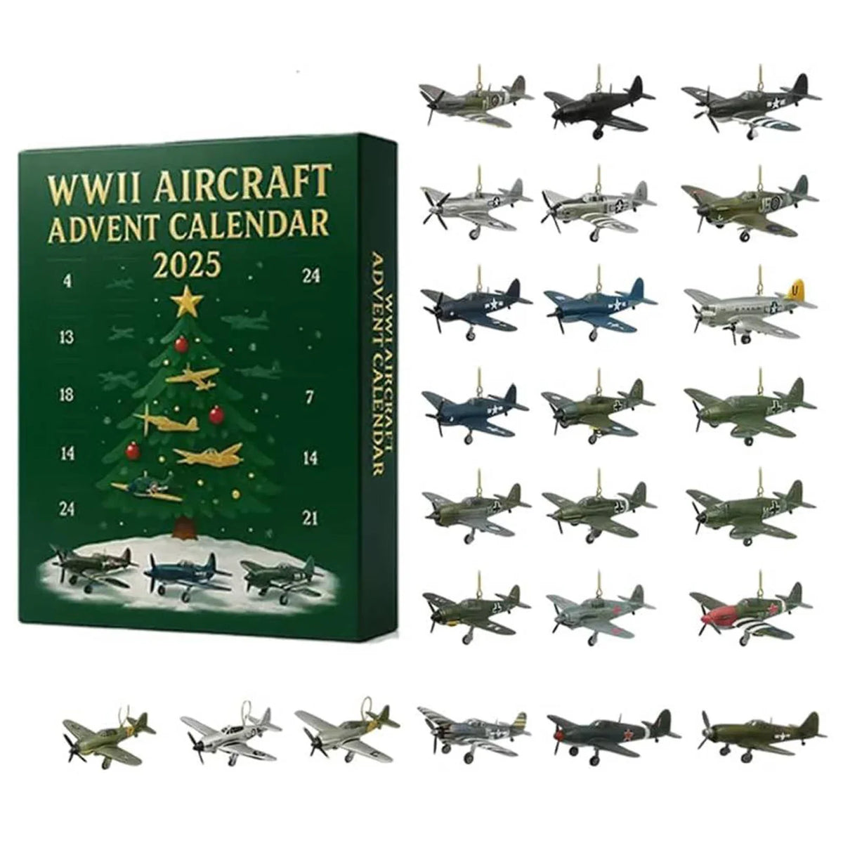Historische Vliegtuigen Adventskalender 24 Dagen Verrassingscollectie Miniaturen Oorlogstuigen Cadeau | Sulvida