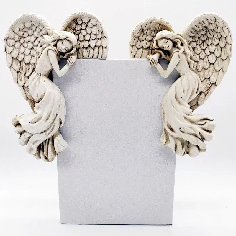 Engelvleugel wanddecoratie hars links 16 x 11 cm voor deur muur of lijst beschermend sierlijk tijdloos elegant | Sulvida