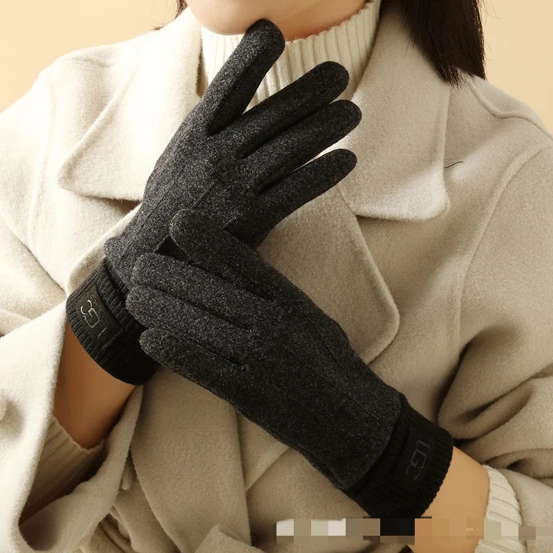 Touchscreen Handschoenen Dames Gevoerde Vingerhandschoenen Winterhandschoenen Outdoor Fietsen Wol Warm | Sulvida
