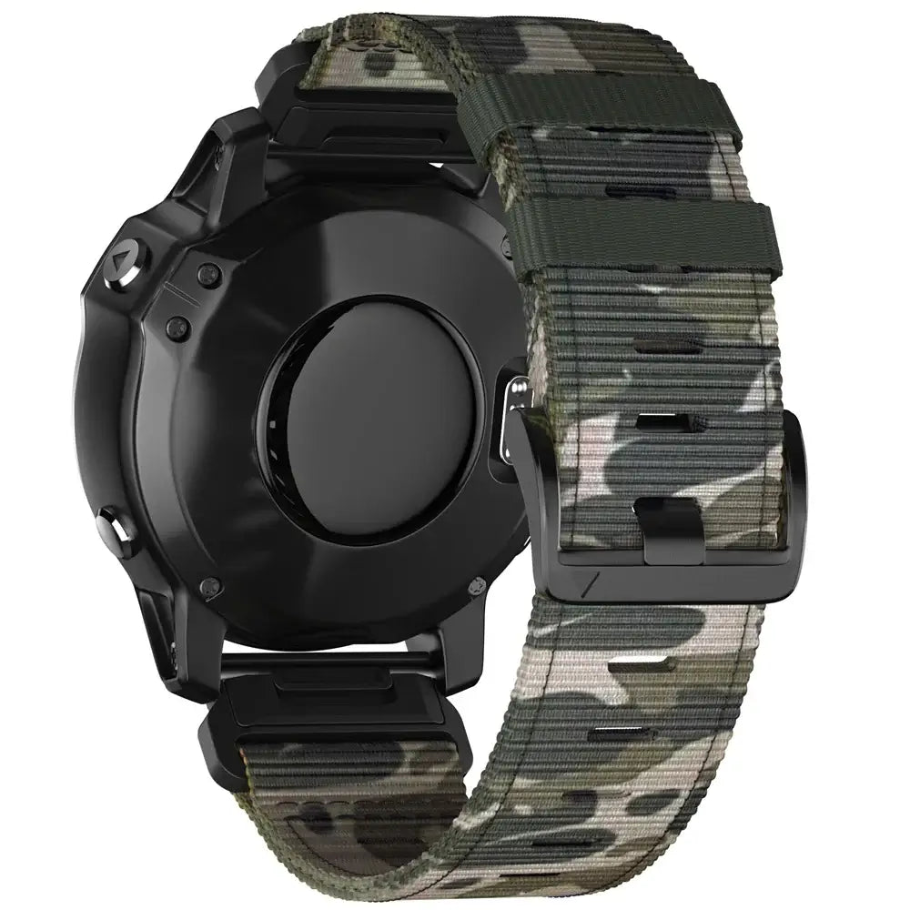 Bracelet de montre tactique en nylon - bracelet de remplacement durable QuickFit noir gris bleu kaki camouflage pour smartwatch | Sulvida