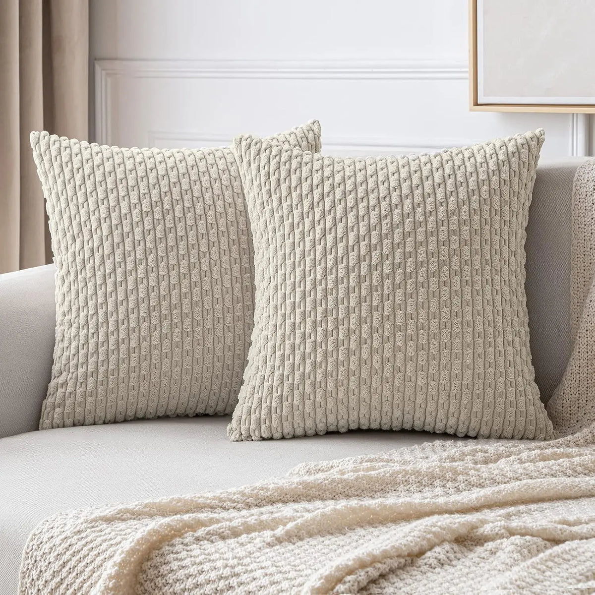 Ribfluwelen Kussenhoes Decoratief Zacht Corduroy Textuur Warmte Interieurstijl Boho Accent Woonkamer Slaapkamer | Sulvida