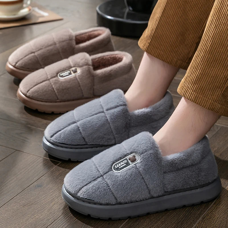 Winterpantoffels Pluche Gevoerd Antislip Zool Dames Heren Huisschoenen Warm Comfort Grote Maten Tot 50-51 | Sulvida