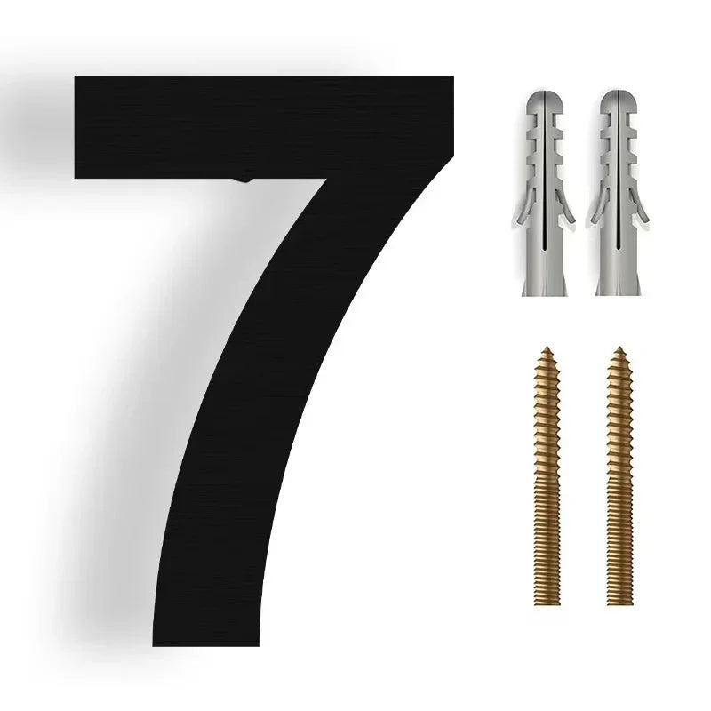 3D Huisnummer Zwevend Design Antraciet Metaal Weerbestendig Gevel Modern Elegant Housenumber Buiten Deur | Sulvida