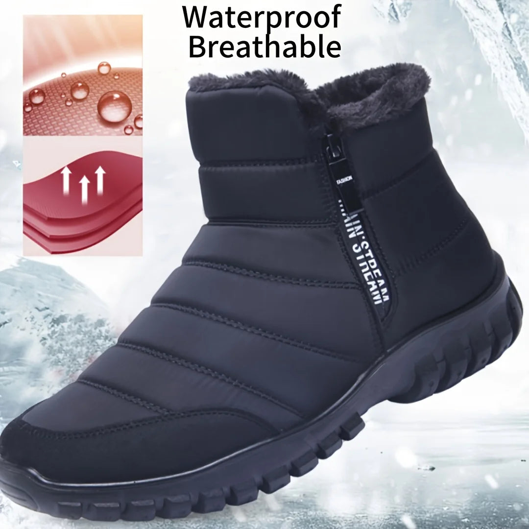 Waterdicht schoenen - Winterschoenen Herensneakers Warme Katoenen Sneeuwlaarzen met Rits, Herfst Casual Schoenen Waterdichte Sneeuwlaarzen Gratis Verzending Schoen