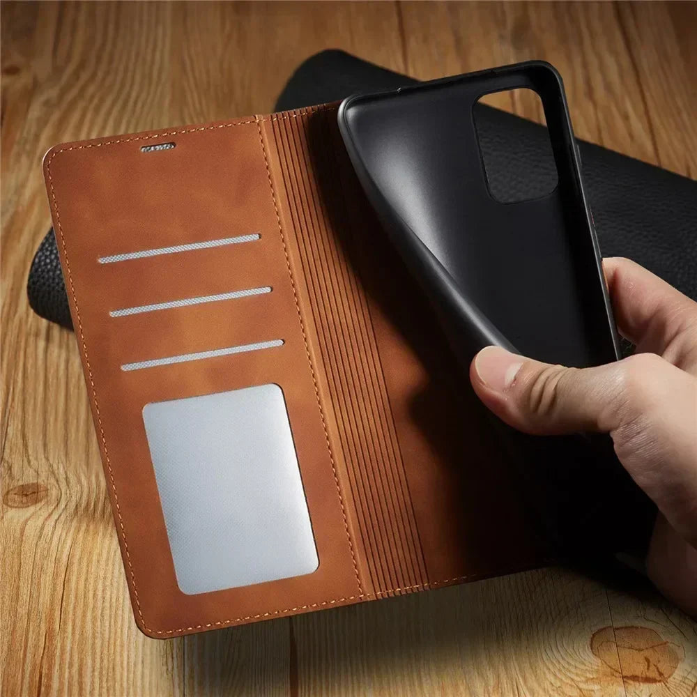 Magnetische Leren Telefoonhoes voor Samsung Galaxy – Compacte Portemonnee met Kaartvakjes | Sulvida