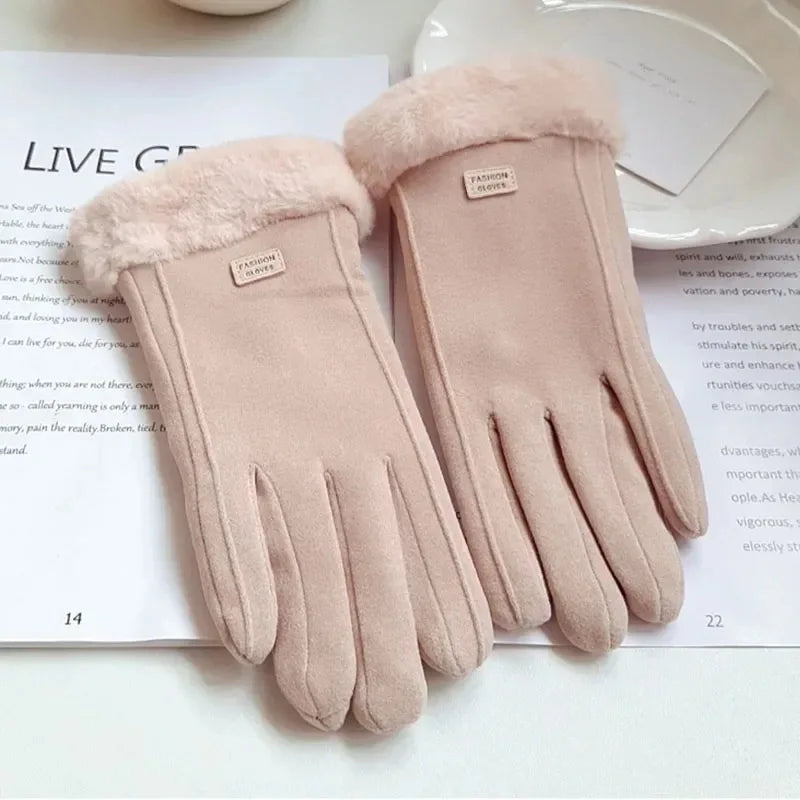 Winter Suède Handschoenen Touchscreen Dames Heren Winterhandschoenen Warm Fleecevoering Kaki Roze Zwart Grijs | Sulvida