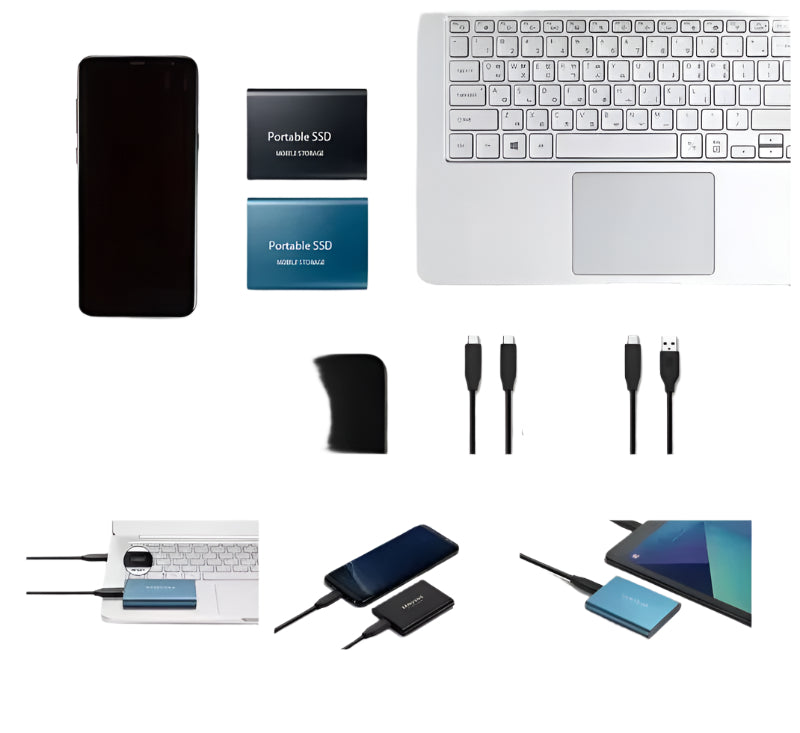 Externe SSD 500GB 1TB 2TB USB-C Solid State Drive Draagbare Gegevensopslag Compact Schokbestendig Snel | Sulvida