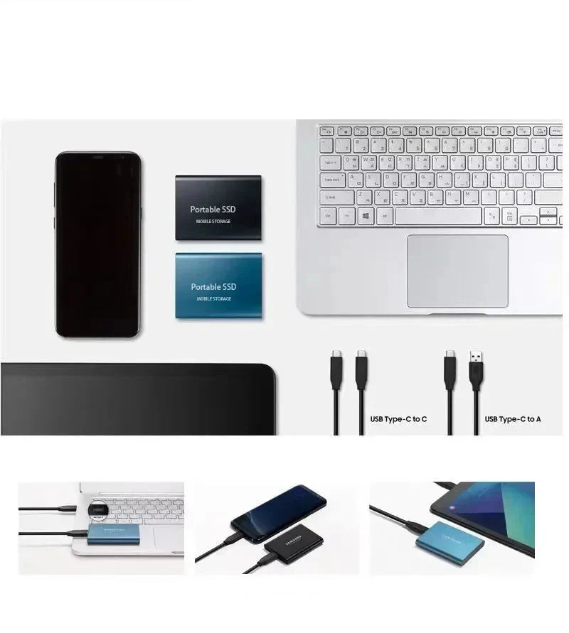 Externe SSD 128GB USB 3.1 Type-C M.2 Draagbare Schijf Snelle Datatransfer Opslaguitbreiding Compact Design | Sulvida
