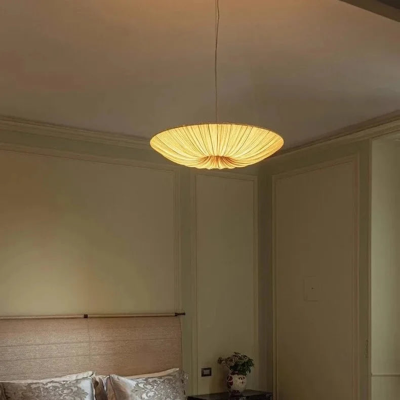 Kroonluchter Plissé Stoffenscherm Metaal LED 50-80cm Warm Neutraal Koud Licht Instelbaar Eetkamer Woonkamer | Sulvida