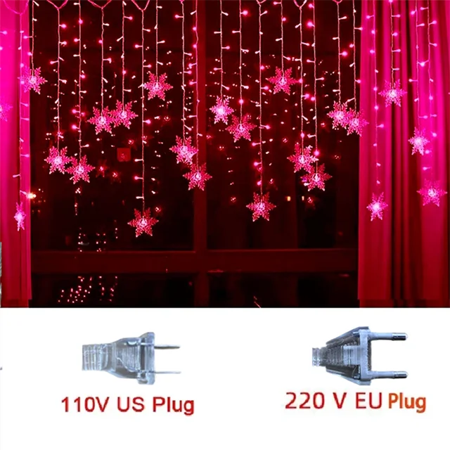 LED Sneeuwvlok Lichtgordijn 3,2 Meter Waterdicht met 8 Lichtmodi voor Feestverlichting Binnen Buiten | Sulvida
