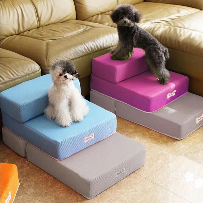 Hondentrapdeken voor hond en kat 2-4 treden antislip zachte schuimtrap huisdierentrap voor bank en bed | Sulvida