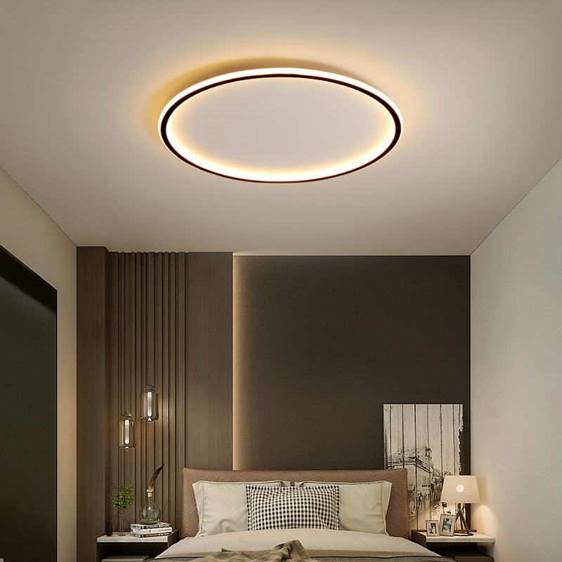 Ronde LED Plafondlamp Scandinavisch Design Zwart Wit Dimbaar Aluminium Woonkamer Eetkamer Verlichting | Sulvida