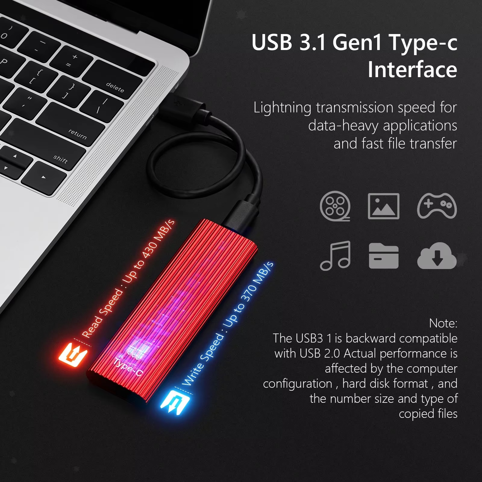 Draagbare SSD met USB 3.1 Aansluiting – Externe Solid-State Drive voor Snelle Bestandsoverdracht en Opslag | Sulvida