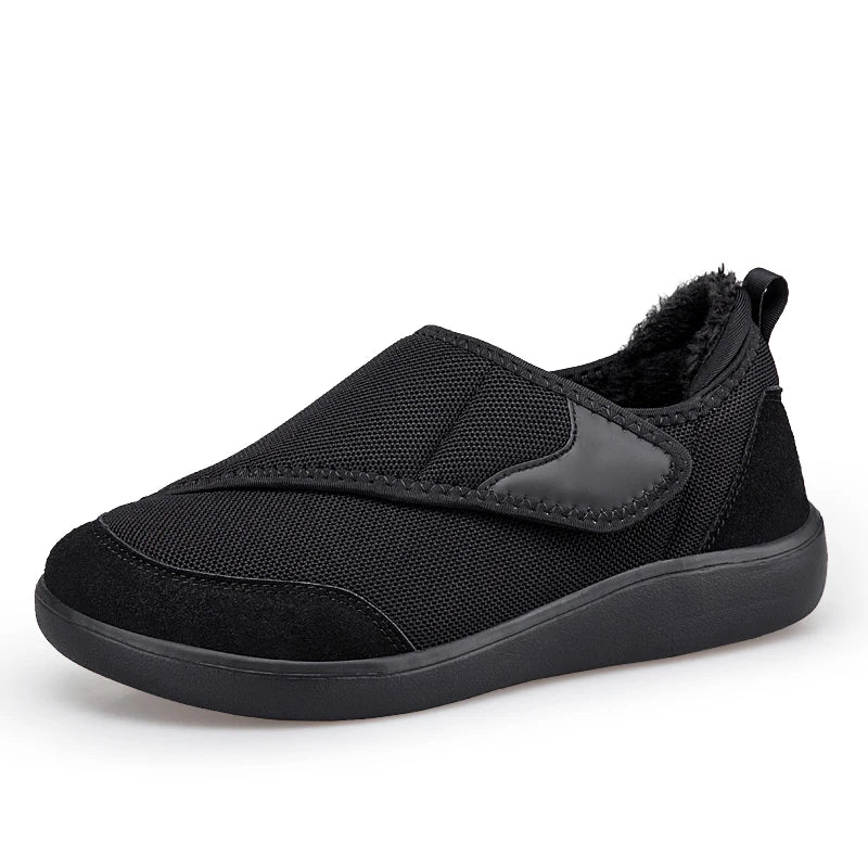 Ortopedische Pantoffels Breed met Bontvoering Warm Verstelbaar voor Gezwollen Voeten en Hallux Valgus Comfort | Sulvida