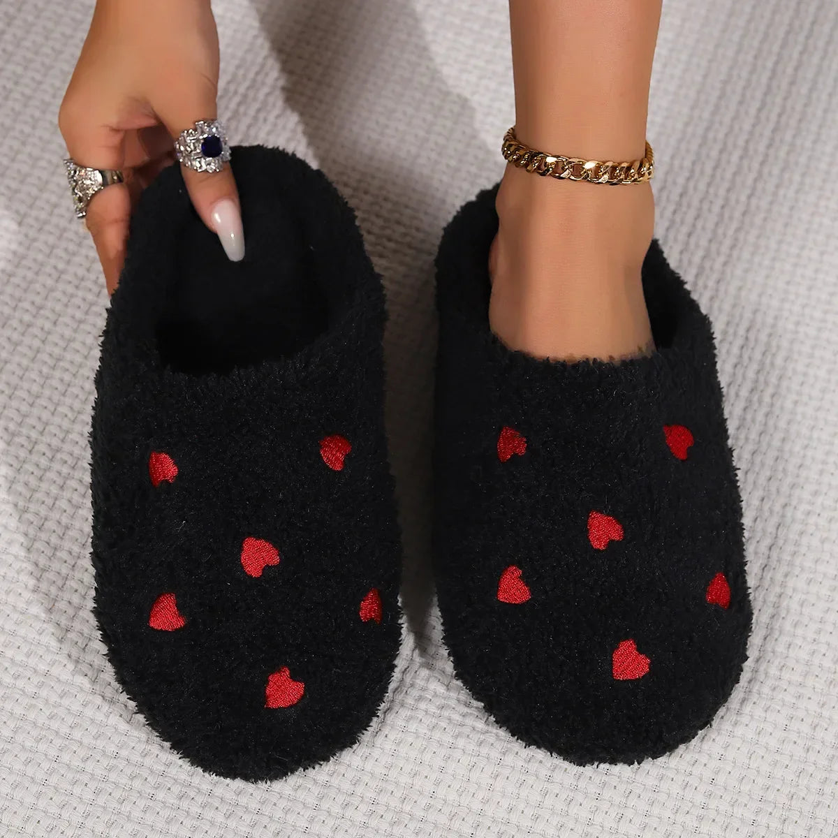 Hartvormige Damespantoffels Fluisterzachte Zool Binnenshuis Winterslippers Comfortabele Huisschoenen | Sulvida