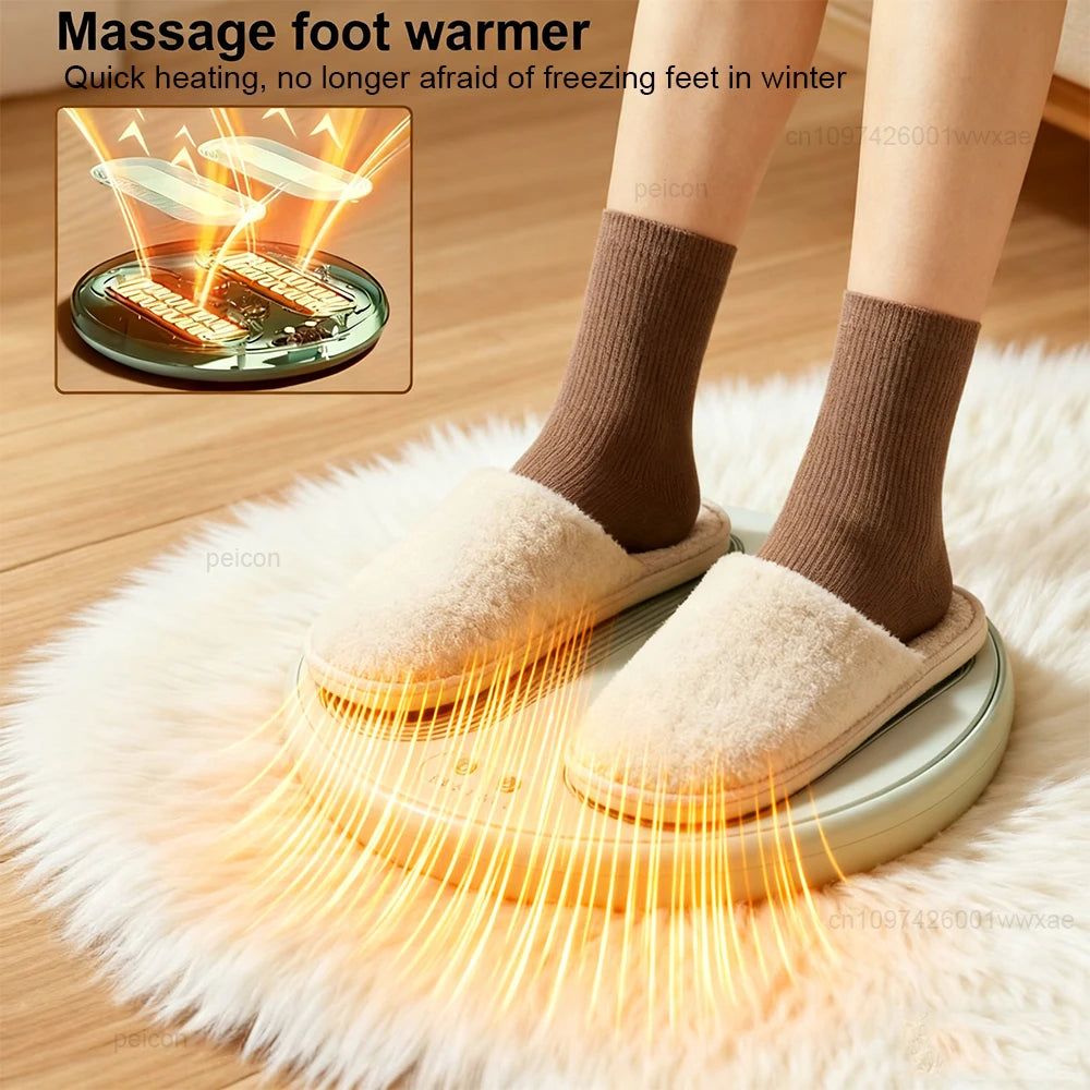 Elektrische Voetenwarmer USB met Massage en 3 Temperatuurstanden Warmtekussen voor Koude Voeten Thuis Kantoor | Sulvida