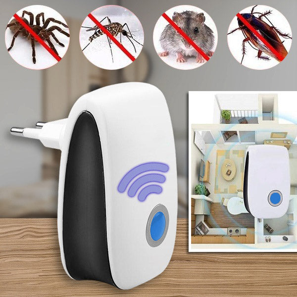 Ultraschall-Ongediertebestrijder Chemievrij – Eenvoudig Insteken & Effectief Beschermen Tegen Insecten en Knaagdieren Tot 100 m² | Sulvida