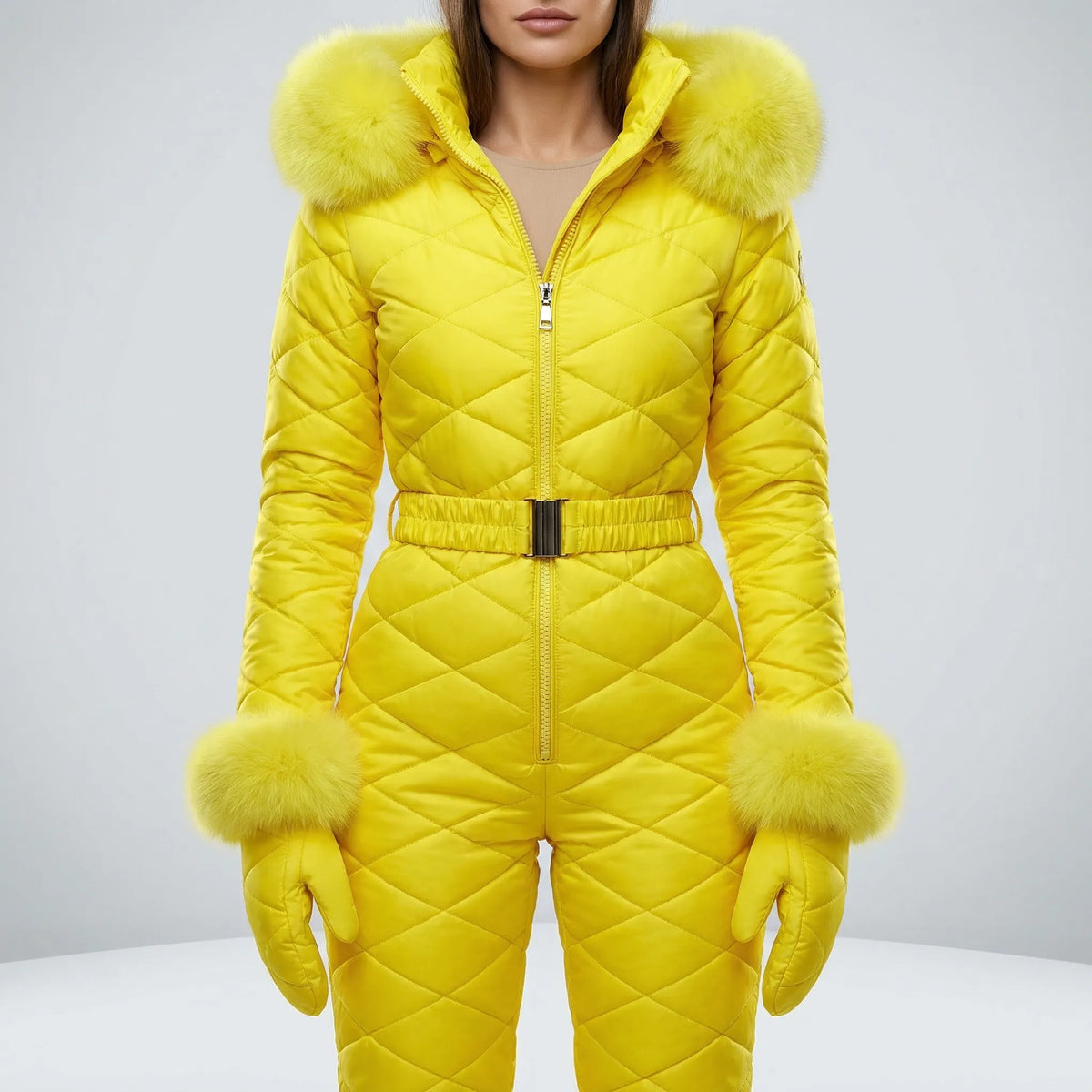 Dames Winterpak Slim-Fit Gewatteerde Jumpsuit Warm Winddicht Thermisch Lange Overall Skipak Wintersport Noemi | Sulvida