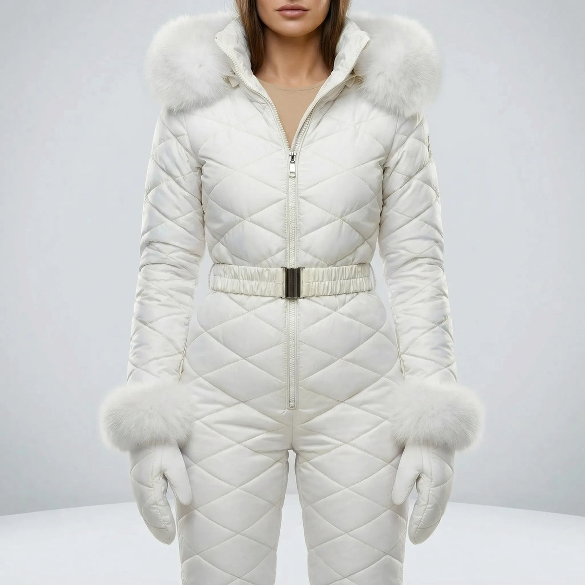 Dames Winterpak Slim-Fit Gewatteerde Jumpsuit Warm Winddicht Thermisch Lange Overall Skipak Wintersport Noemi | Sulvida