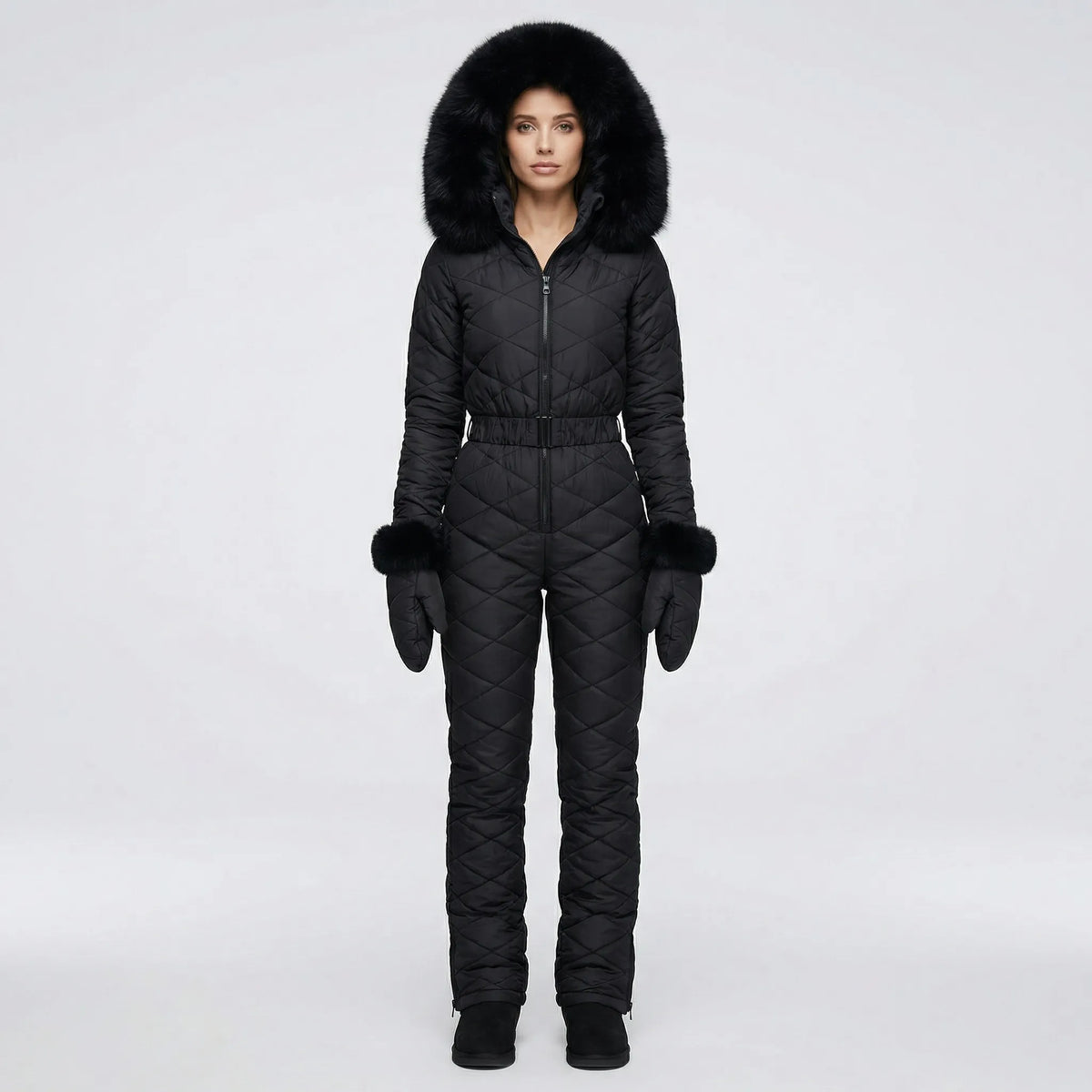 Dames Winterpak Slim-Fit Gewatteerde Jumpsuit Warm Winddicht Thermisch Lange Overall Skipak Wintersport Noemi | Sulvida