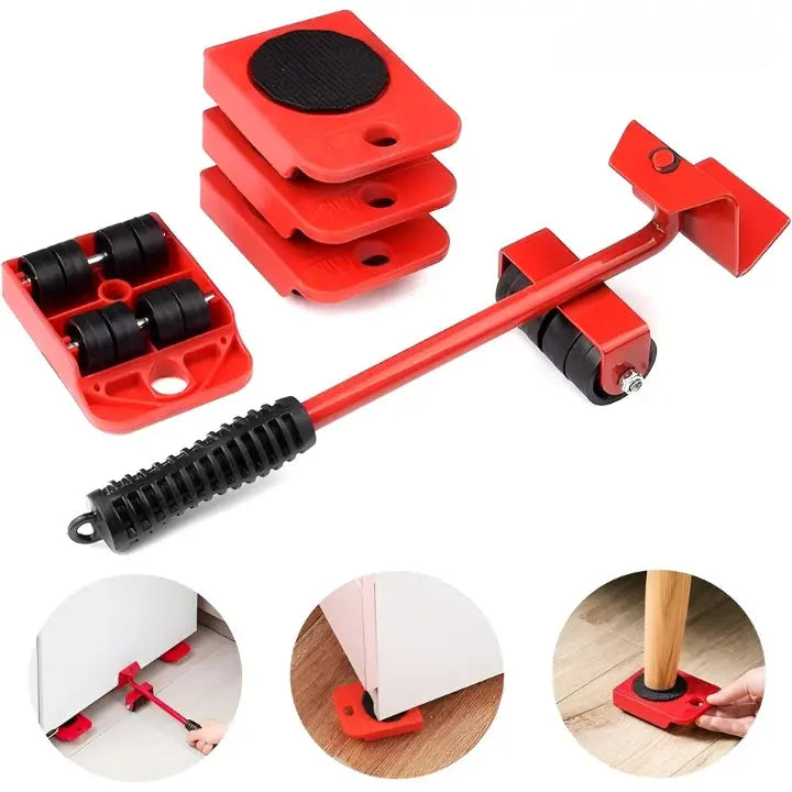 Lot de 4 roulettes pour meubles, capacité de 300kg, roulettes de levage et de déplacement, aide au déménagement | Sulvida