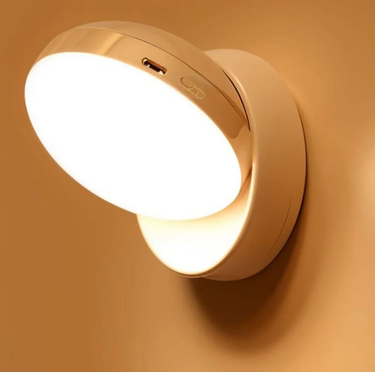 Draaibare LED Wandlamp met Bewegingssensor voor Gang Slaapkamer Keuken Acrylic 8x9cm Magnetisch Nachtlampje | Sulvida