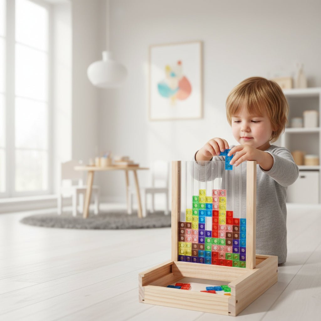 Houten legpuzzel tetris kleurrijk denkspel gezinsspel hersenkraker educatief speelgoed gezellig thuis | Sulvida