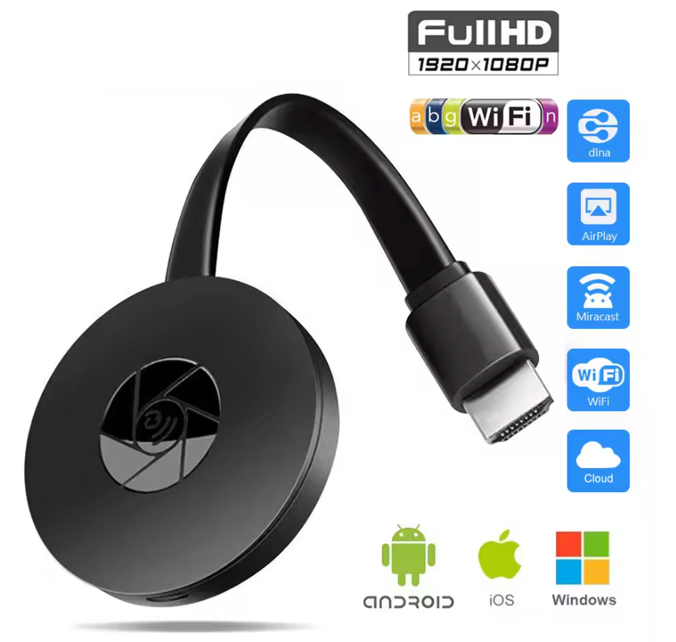 Adaptateur HDMI Wi-Fi sans fil pour la duplication d’écran d’un smartphone vers un téléviseur avec Miracast, AirPlay et DLNA | Sulvida