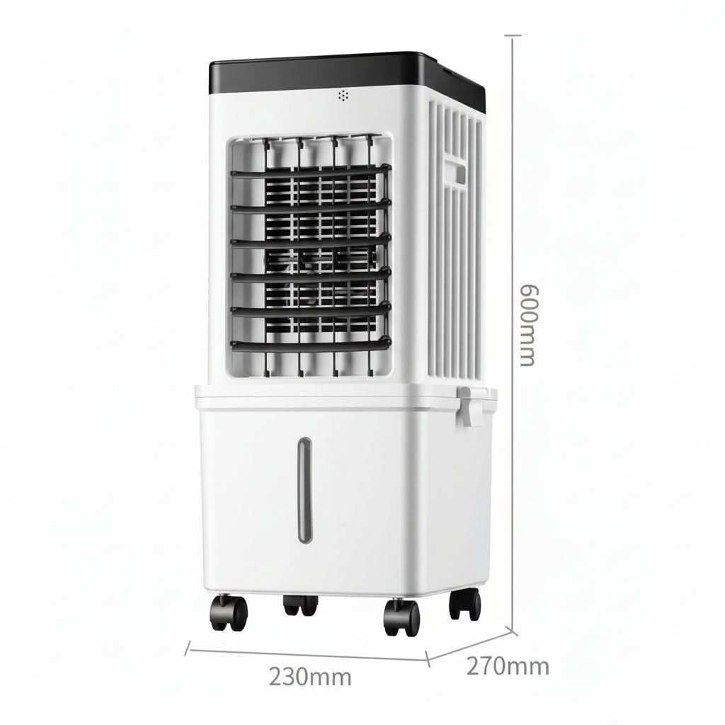 Mobiele Luchtkoeler 3-in-1 Ventilator met Bevochtiging Luchtzuivering Verrijdbaar Verstelbaar IJstank Timer | Sulvida