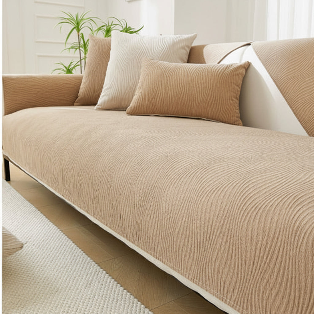 Bankhoes met Antislip Laag Polyester Gebreid Meubelbeschermer Hoekbanken Tweezitters Stretchy Sofahoes 70-110 cm | Sulvida