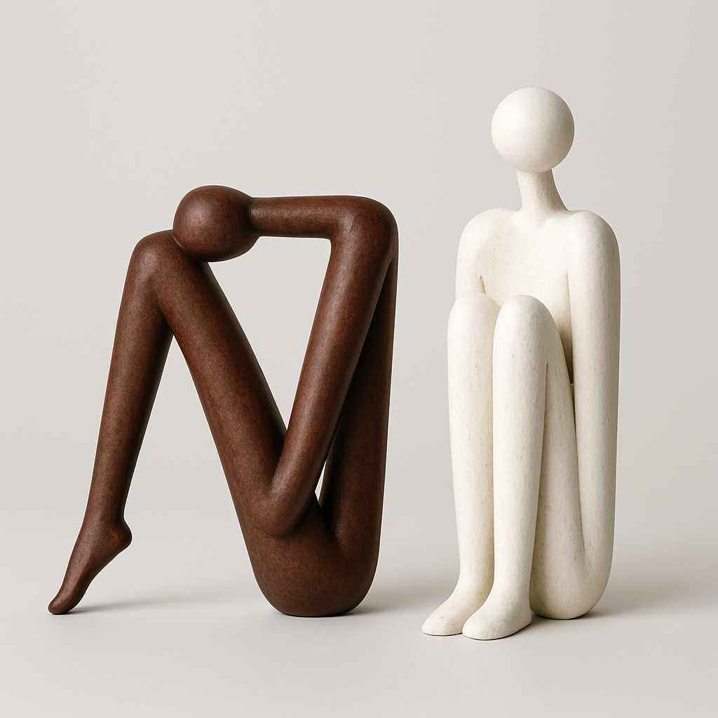 Ensemble de serre-livres sculpturaux au design artistique, accent décoratif moderne pour étagère, bureau et salon | Sulvida