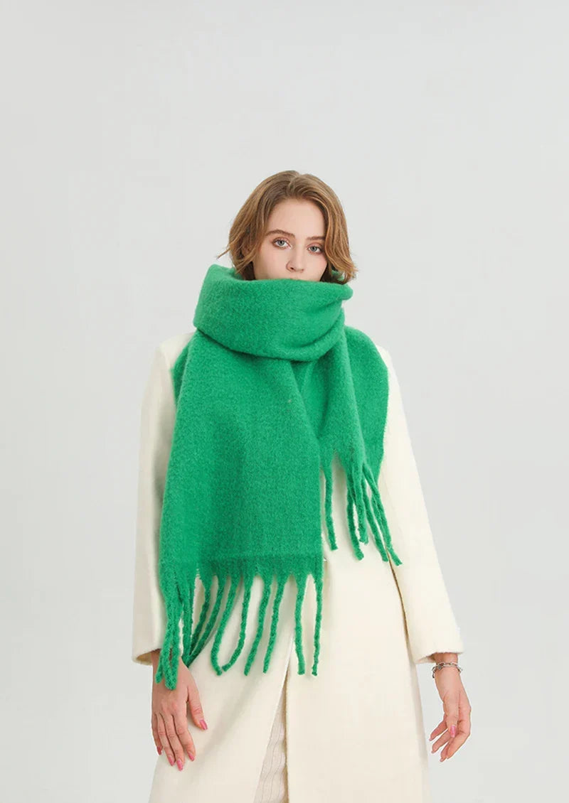 Warme Wintersjaal voor Dames Cashmere Imitatie Gekleurd met Kwasten 240x38cm Diverse Kleuren Zachte Sjaal | Sulvida