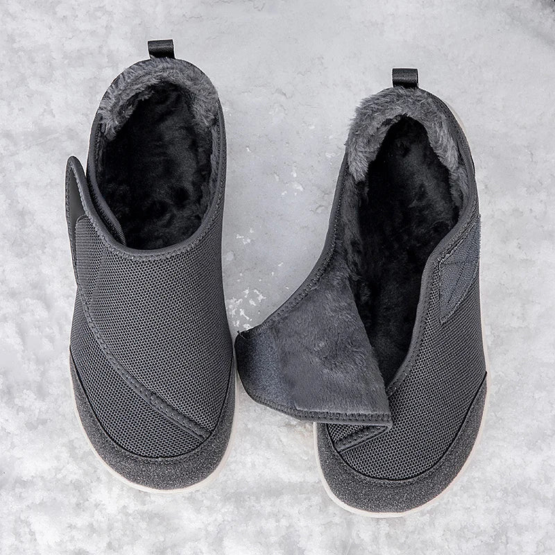 Ortopedische Pantoffels Breed met Bontvoering Warm Verstelbaar voor Gezwollen Voeten en Hallux Valgus Comfort | Sulvida