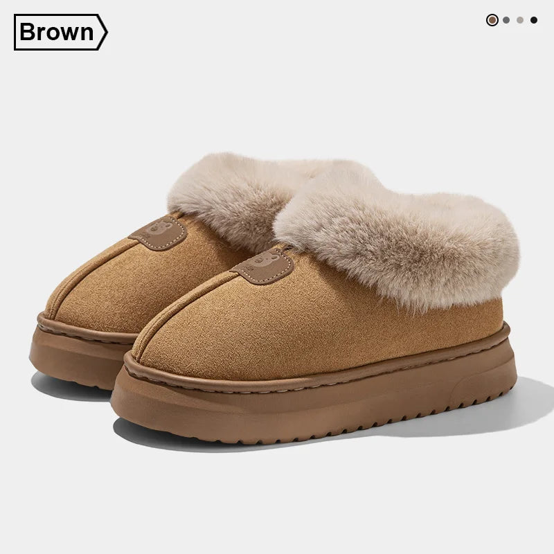 Gevoerde Winterpantoffels Hoog Model Unisex EVA Zool Fleece Binnenpantoffels Huisschoenen Binnen Buiten | Sulvida