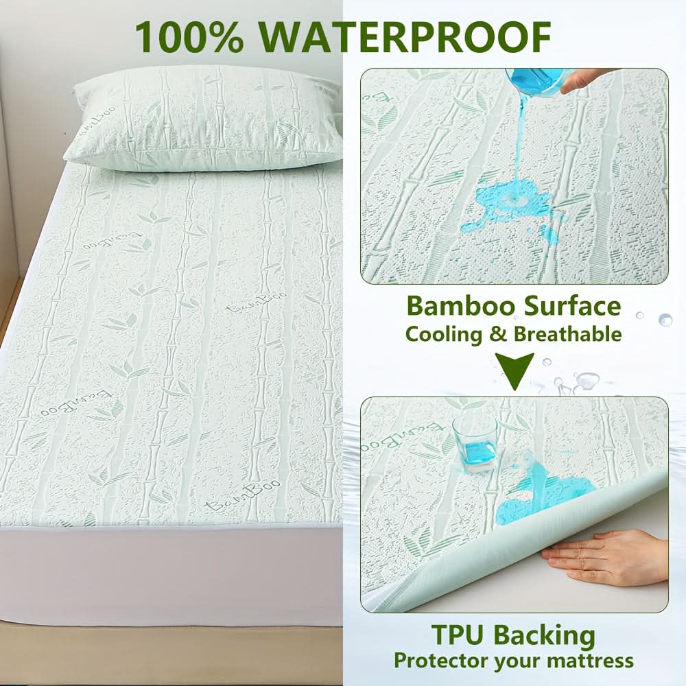 Bamboe Matrasbeschermer Ademend Zacht 90-200cm Verkoelend Hoeslaken Matrastopper voor Optimaal Slaapcomfort | Sulvida