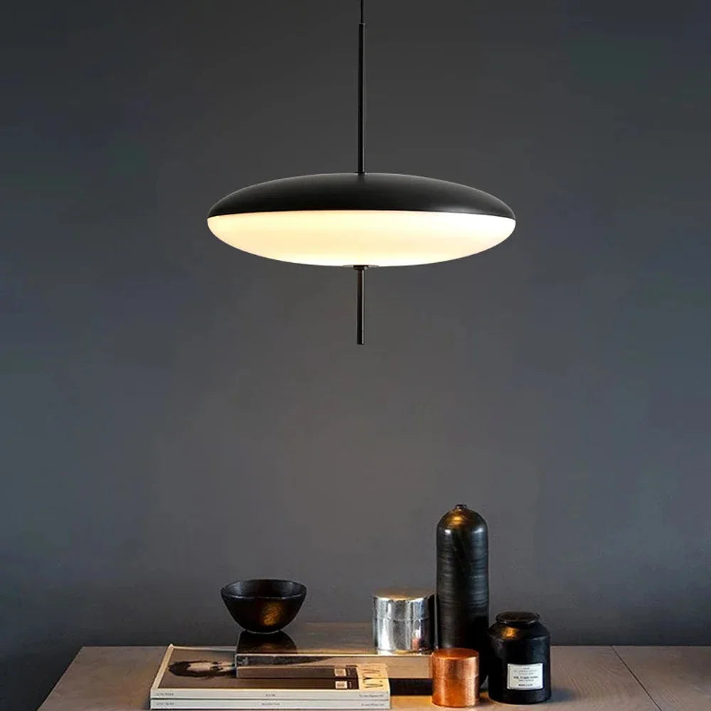 Hanglamp Schotelvorm Noordse Stijl Zwart Wit Geperforeerd Metaal Acryl Verstelbaar Modern Design Eetkamer | Sulvida